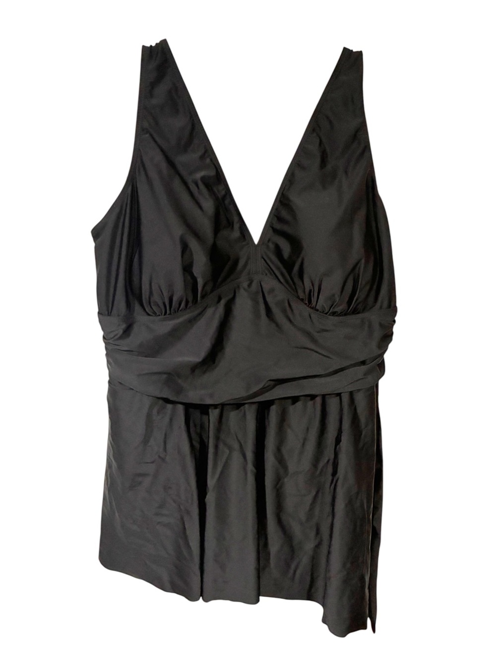 Torrid Plus Size Wireless Short Asymmetrical Swim Dress With Brief Size 3X Black